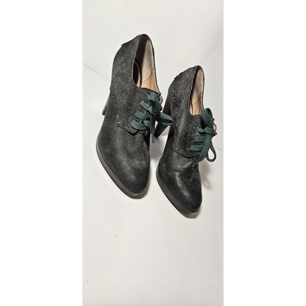 Frye Distressed Suede Lace-Up Heel Black Size 7.5M